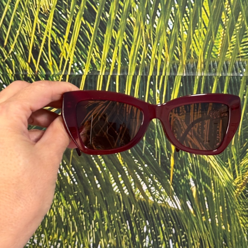 Michael Kors burgundy Cat-Eye Chain Accent Sunglasses - Picture 4 of 14